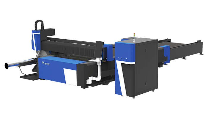 Austausch-Arbeitstisch Rohr- und Platten-Faser-Laser-Schneidemaschinen-Renderings